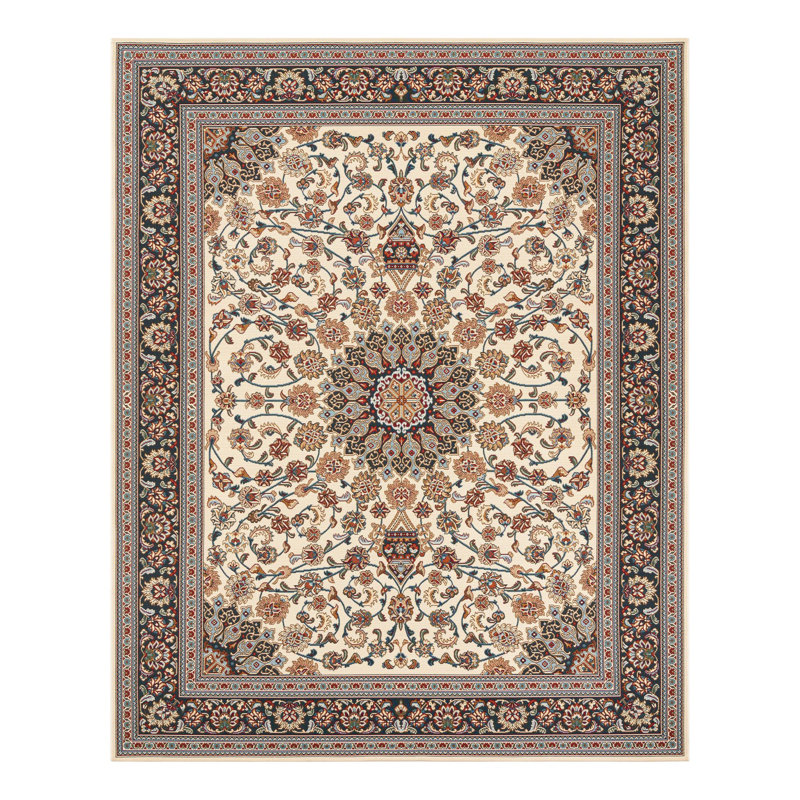 Tapis intérieur / extérieur en polypropylène tissé à la machine en brun / beige Oriental Machinee