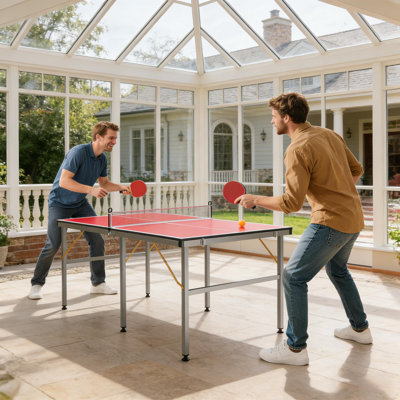6X3 ft Professional Indoor/Outdoor Table Tennis Tables Game with Net for Adults/Teens,,2 Tennis Paddles and 3 Balls