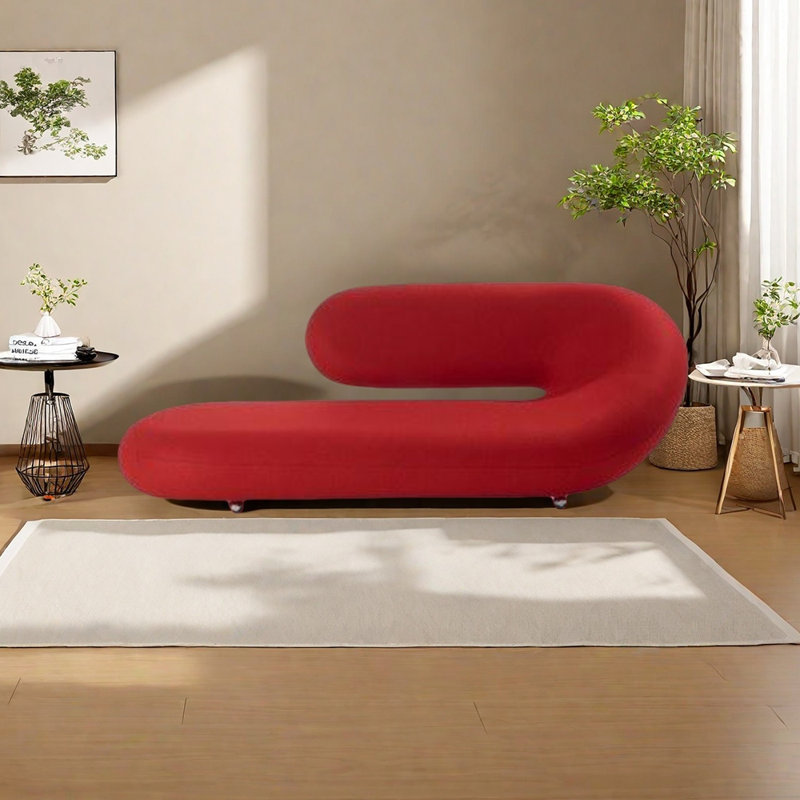 Méridienne Luxe avec lignes élégantes, Rouge, Orienté à droite