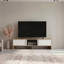 Meuble télé 65 po avec 4 tablettes ouvertes, 2 portes et console multimédia Dago