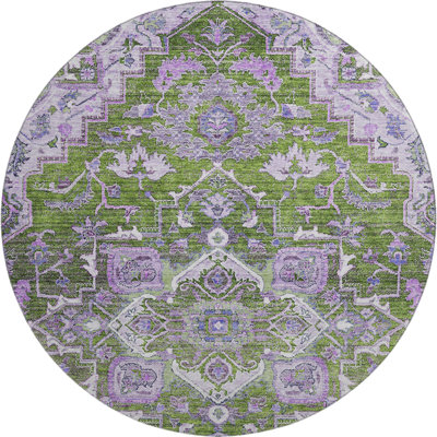 Premium Machine Washable Prisco Olive Rug