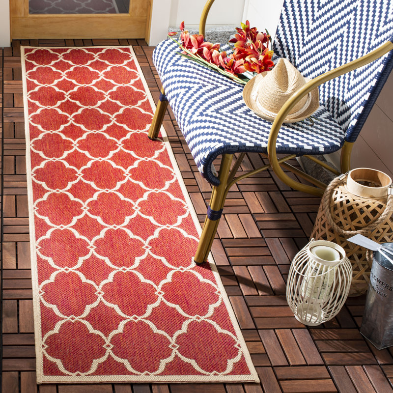Adler Performance Geometric Indoor/Outdoor Area Rug, Runner 2'2" x 8'