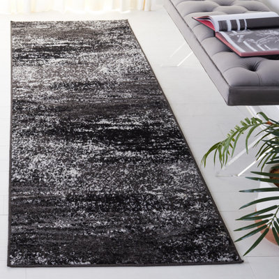 Adetoun Traditional Power Loom Performance Black/Gray Rug