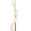 Polished African Inner Horn Floor Lamp w/ Brass & Cream Cow Accents