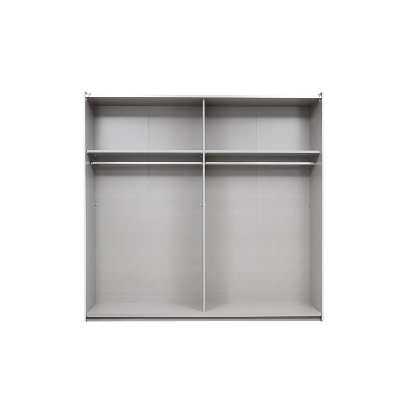 Santiago sliding door wardrobe, 210cm H x 218cm W x 59cm D, Grey Metallic, Basic