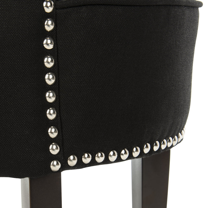 Tabouret de coiffeuse en bois massif, Black