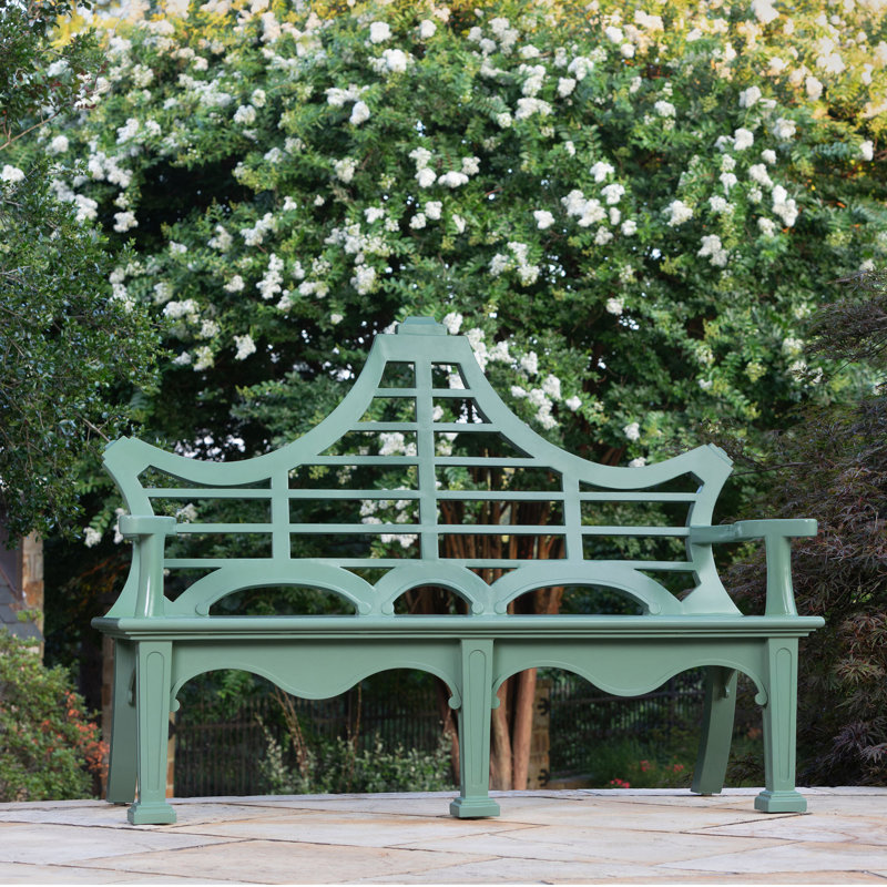 Bay Lake Garden Bench, Jet Black, Palm Island Green
