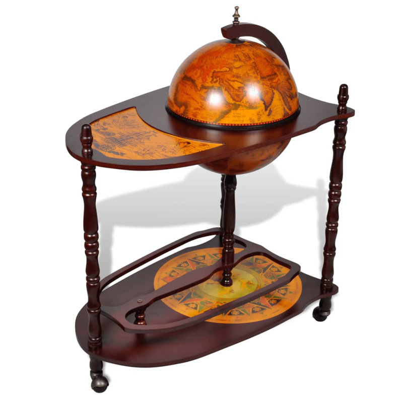Chariot à vin Globe Bar, Brun, 45 x 77 x 88 cm