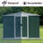 8X6 Feet Outdoor Storage Garden Shed Apex Roof Green With Aluminum Alloy Frame And Sliding Door-121341786-121341783
