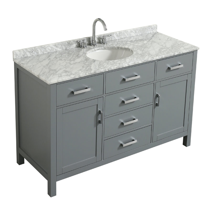 Ensemble de meuble-lavabo simple 55 po Bristol, Gris