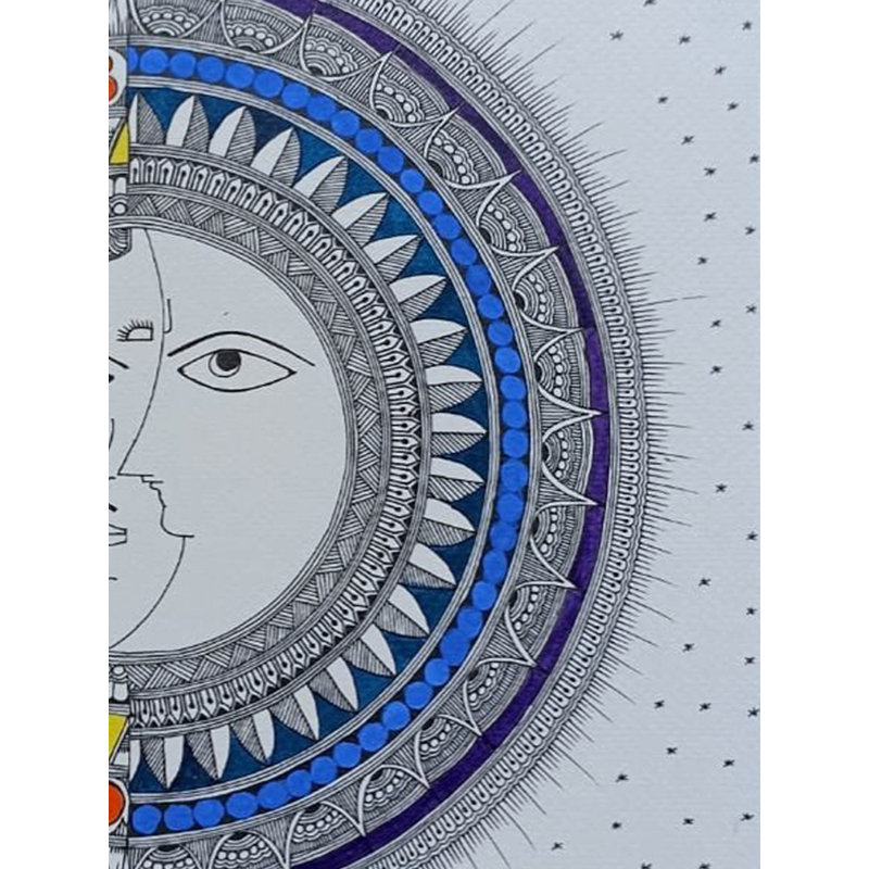 Soleil et lune | Acrylique sur papier | Par Abhilasha Raut