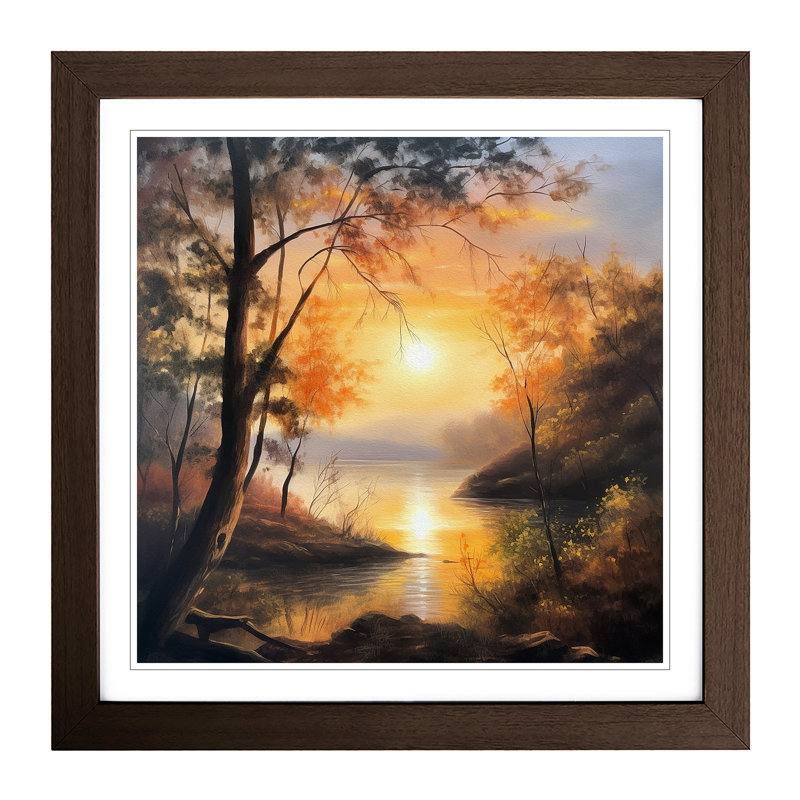 Sunrise Oil Painting No.6 - Framed Print, Walnut