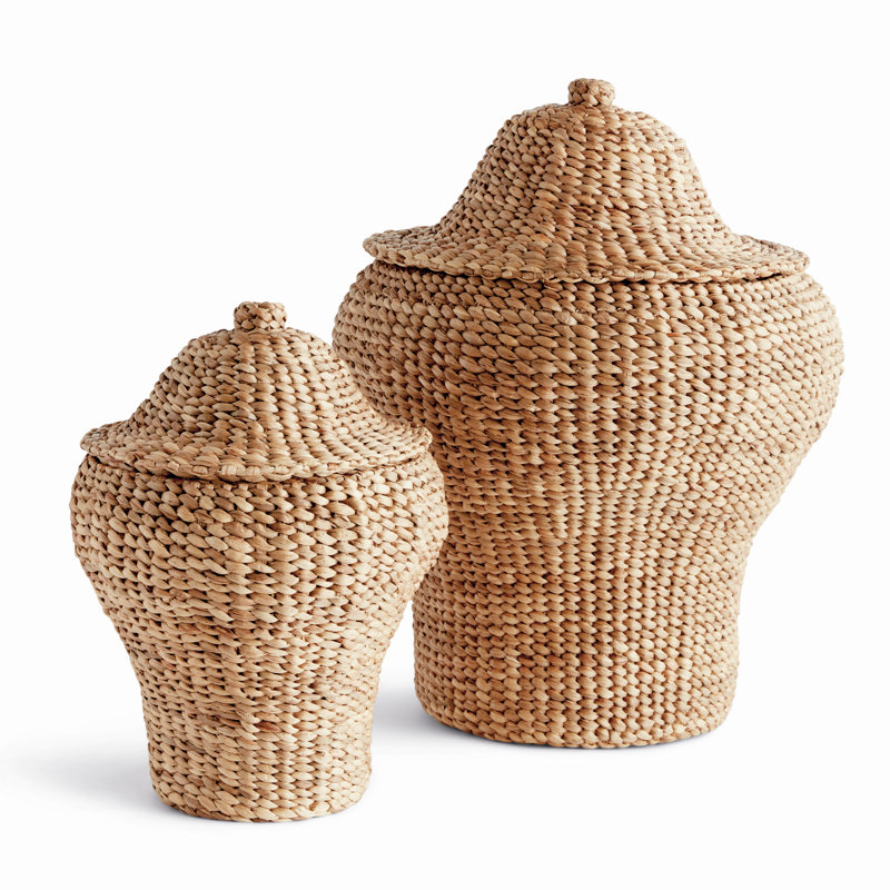 Handmade Water Hyacinth Ginger Jar