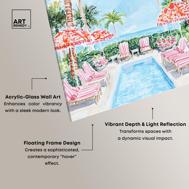 «Palm Tree Haven», reproduction d'art sur toile par Art Remedy, H 15 po x l 10 po