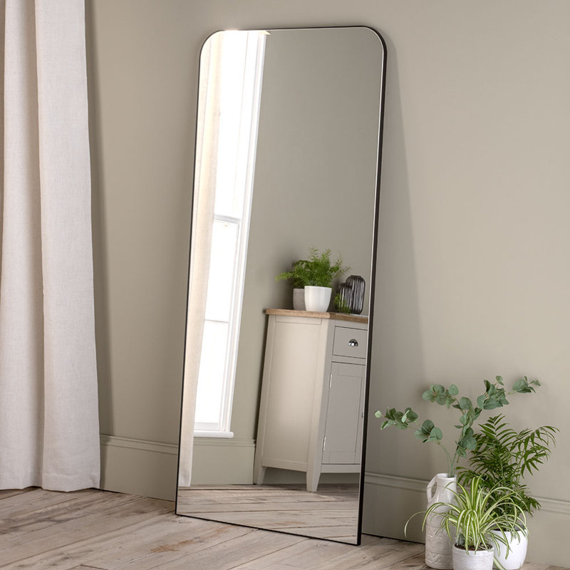 Lupi Wood Flat Mirror, Black