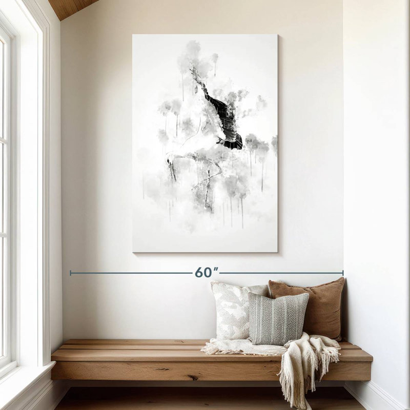 Brampt Stork Black And White, 48" H x 32" W