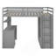 Lit mezzanine avec tiroirs, bureau et garde-robe-33824346