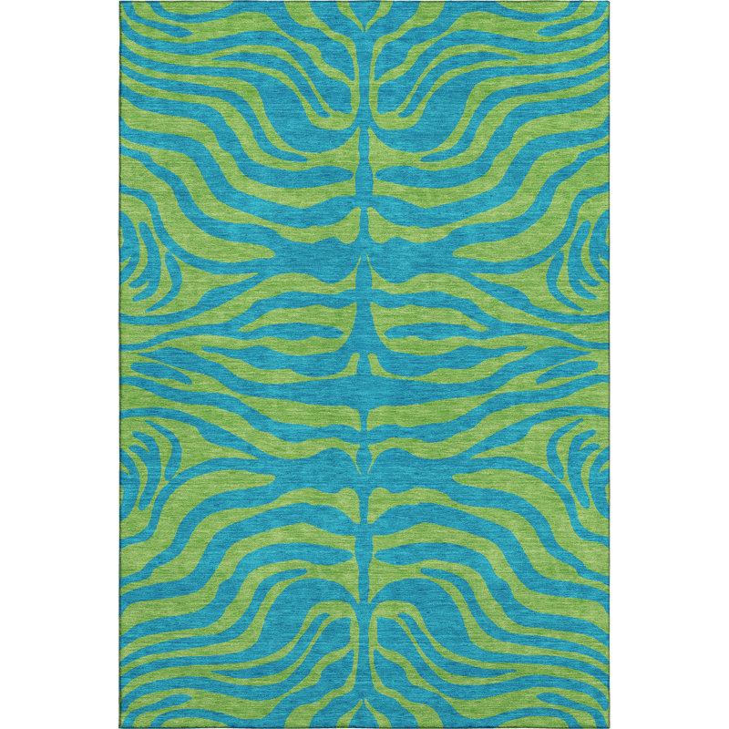 Premium Machine Washable Corum AMF1043 Animal Print Rug, Rectangle 3' x 5'