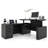 66.93" L Shaped Executive Standing Desk With File Cabinet-626097632