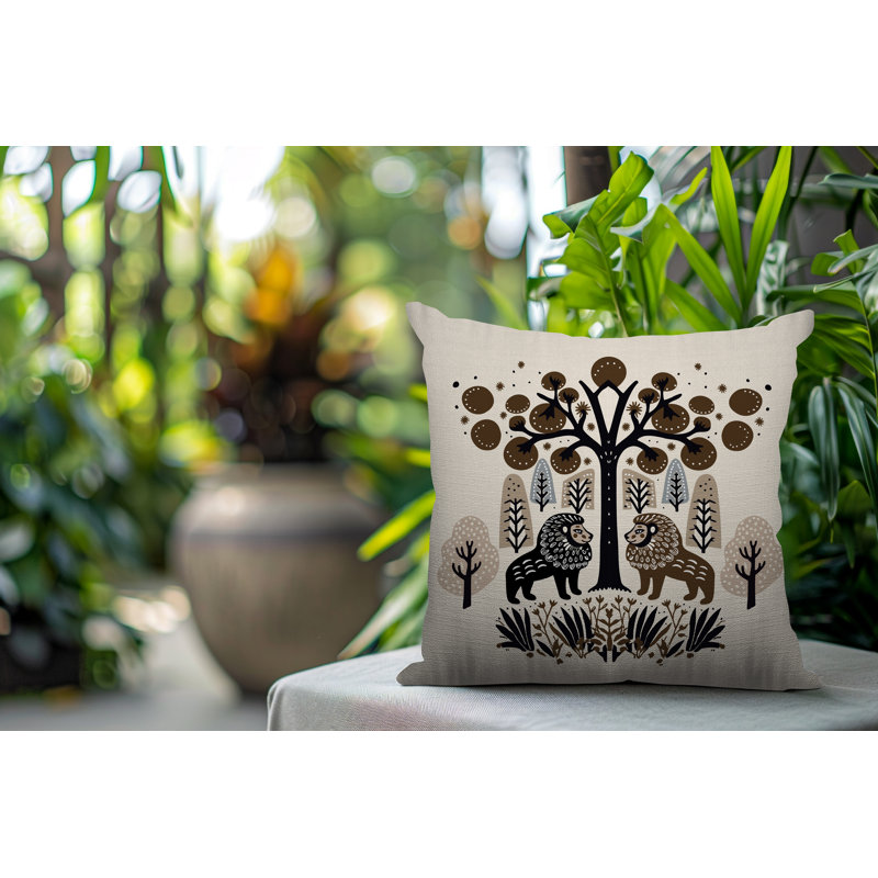 Coussin Comas, Carré 15 po, Beige