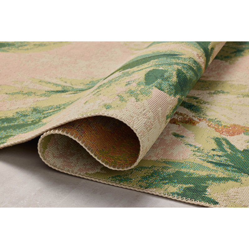Loloi Botanical Clay / Green Area Rug, Rectangle 2'5" x 3'11"
