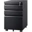 Classeur métallique Rothesay de 37 cm de large à 3 tiroirs avec serrure, meuble de classement mobile pour bureau à domicile, compatible avec les formats lettre et légal, noir, meuble de classement pour imprimante-313888283