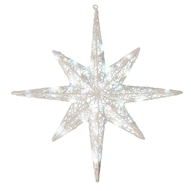 Décoration de fenêtre étoile de Bethléem tissée à paillettes scintillantes