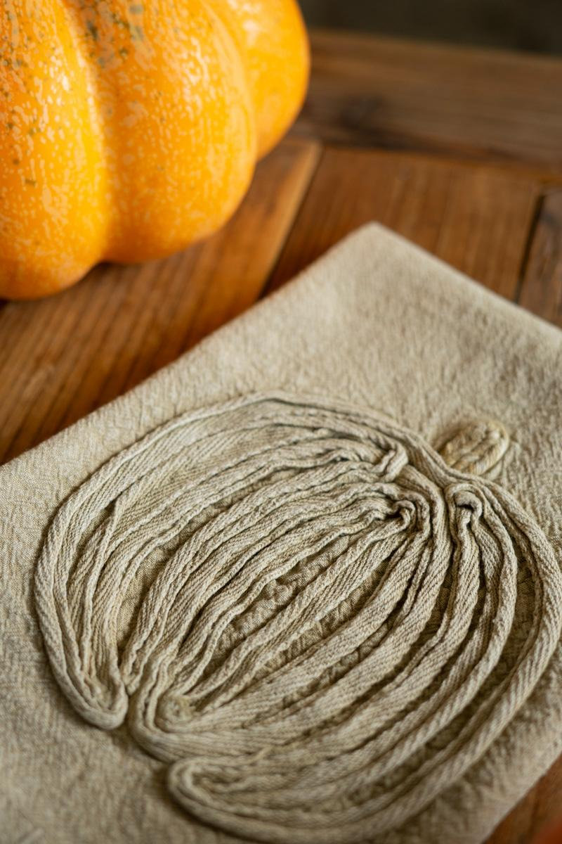 Embroidered Thanksgiving Tea Towel