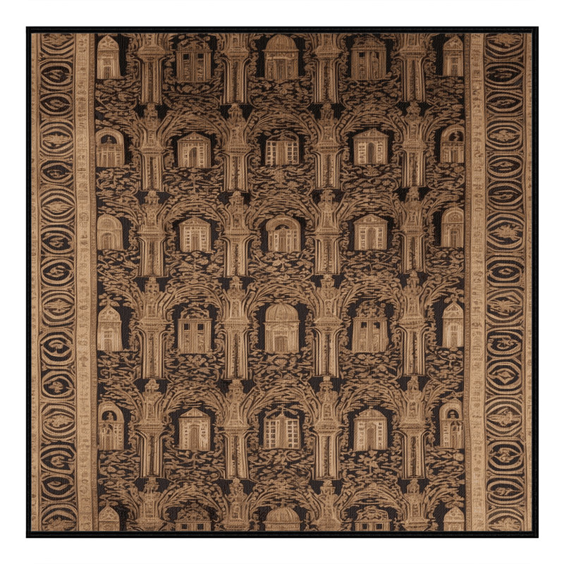 Tapis brun français lavable à la machine, Carré 4 pi
