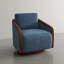 Upholstered Swivel Barrel Chair-1385574546