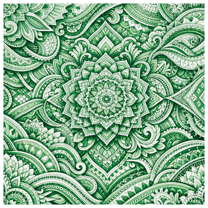 Coussins verts à double face Mandala, 18 po x 18 po