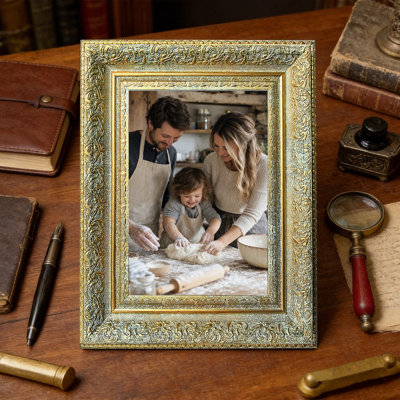 5" x 7" Antique Gold 1PC Mantel Picture Frame for New Home Gifts