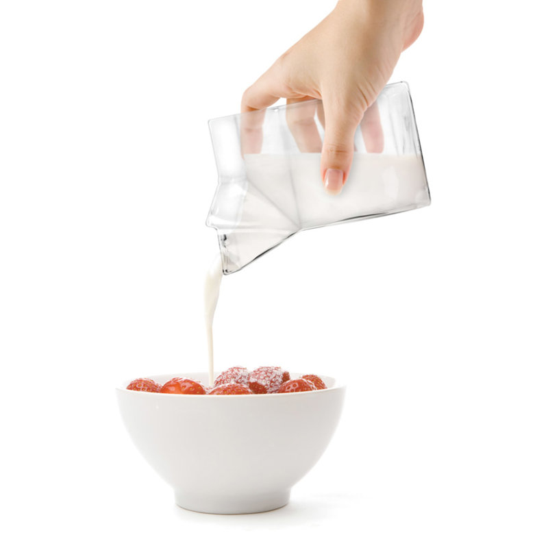 Half Pint Clear Glass Milk Carton Creamer