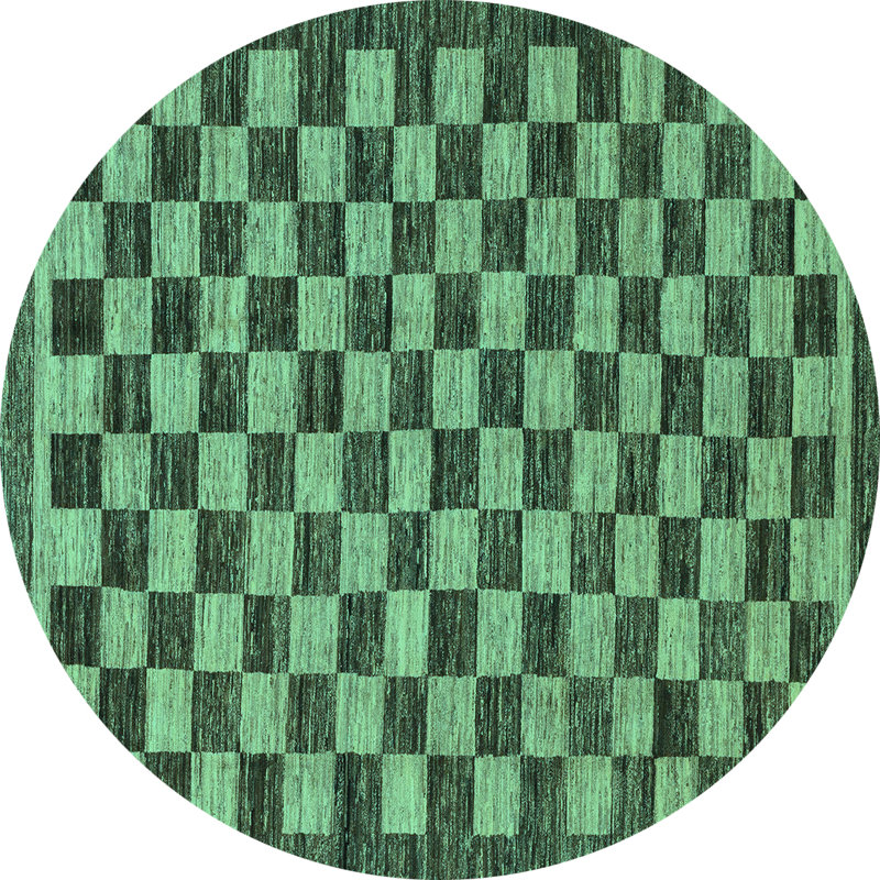 Checkered Indoor Rug, Round 5'