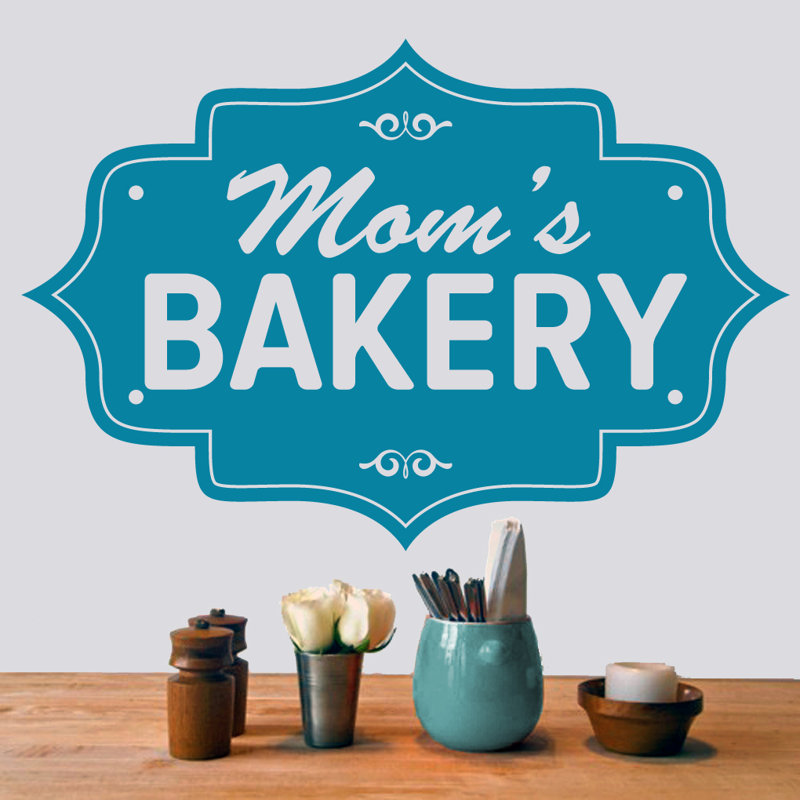 Décalcomanie murale pour la boulangerie maman, Bleu sarcelle