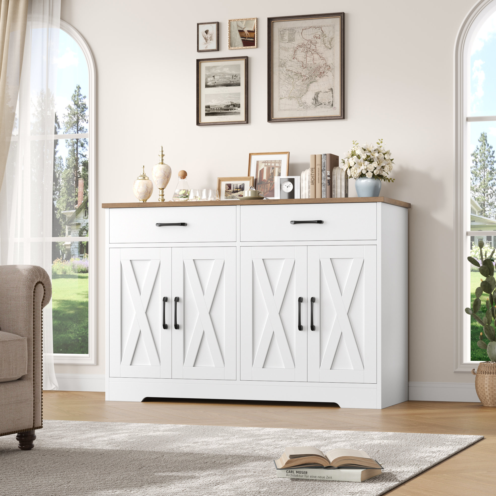 August Grove® 47'' W Door Accent Cabinet, Display Storage