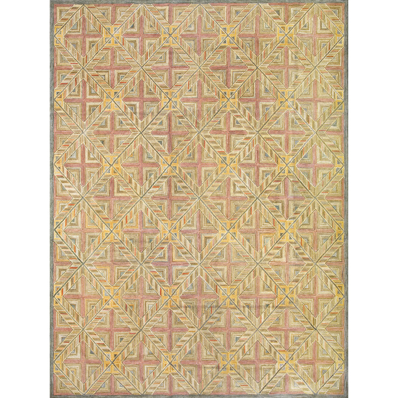 Hand Hooked Wool Geometric Indoor Rug