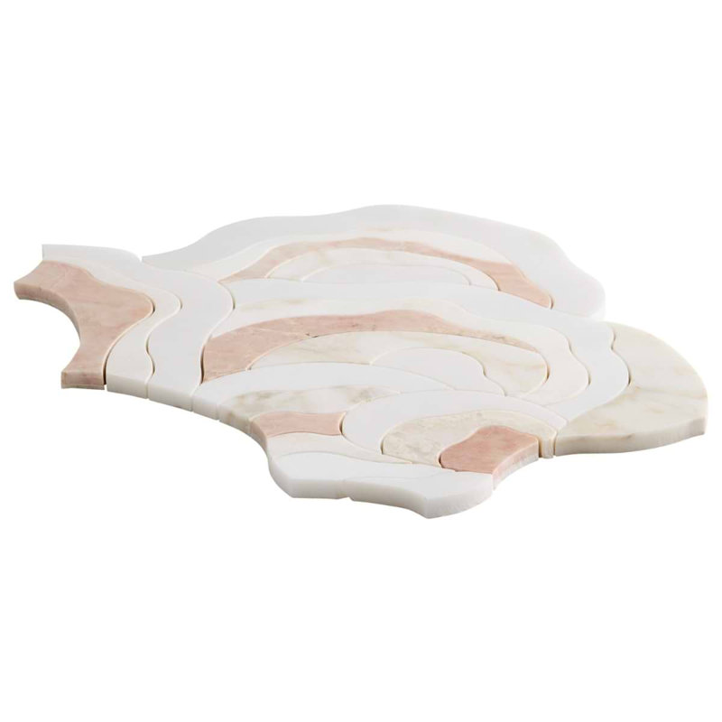 Iris Rosa Onyx Pink Polished Marble Waterjet Mosaic Tile