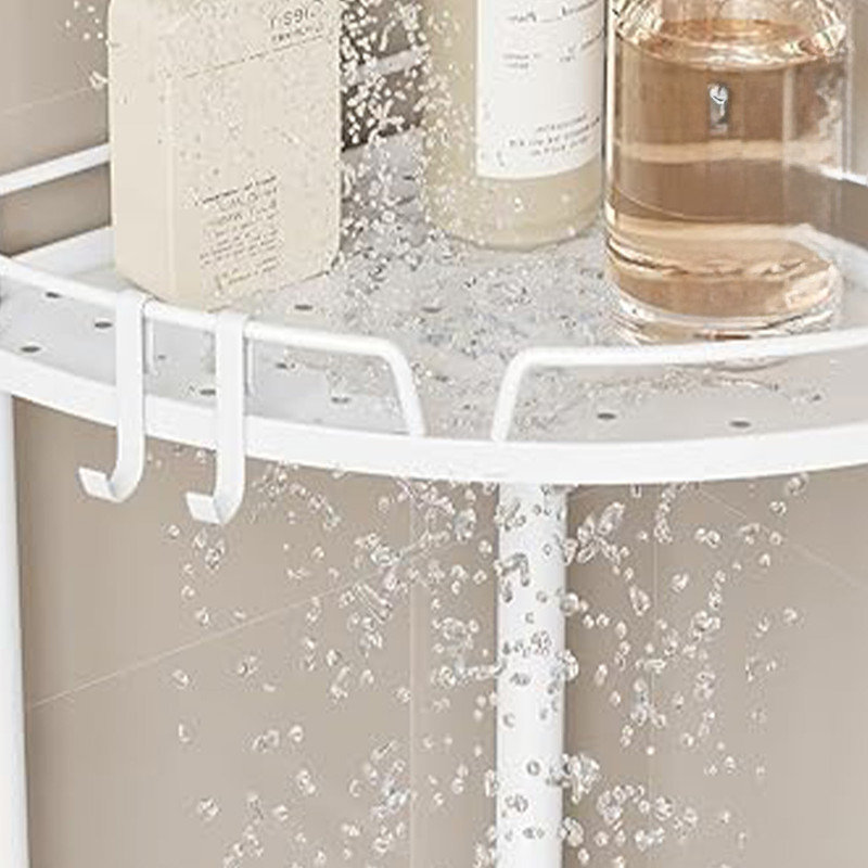 White 3-Tier Metal Freestanding Corner Shower Caddy