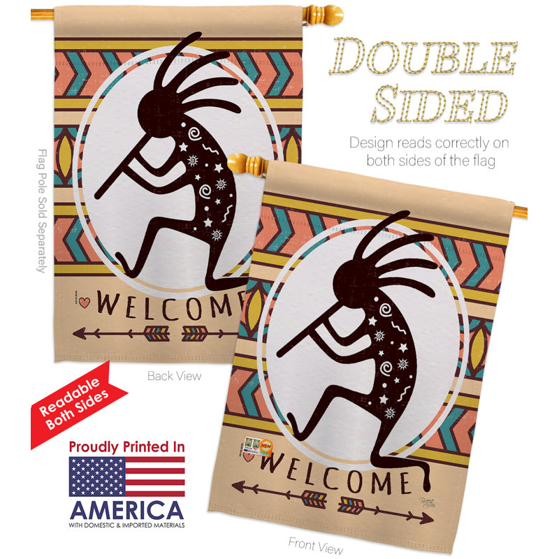 Ensemble de drapeaux H 40 po x l 28 po welcome Kokopelli Dance