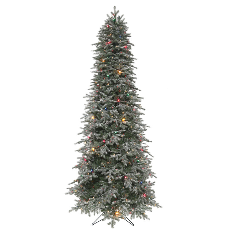 90' H Lighted Artificial Spruce Christmas Tree, Clear / White
