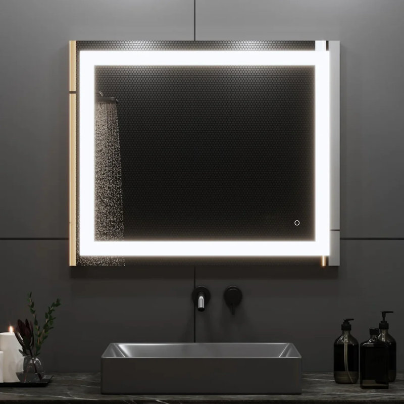 Super Bright Front & Back Lighted Anti-Fog Bathroom/Vanity Mirror, 36" x 36"