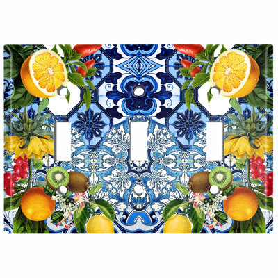 Patterned 3 - Gang Toggle Light Switch Standard Wall Plate