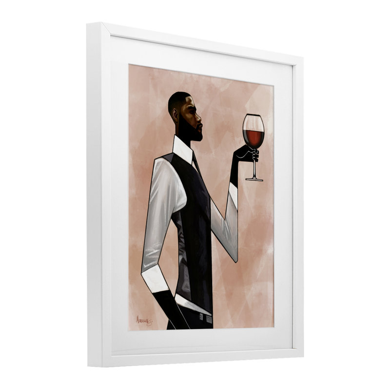 «Man Toast Cheers», reproduction encadrée sous verre, conception de Manasseh Johnson Sr, H 21 po x l 17 po