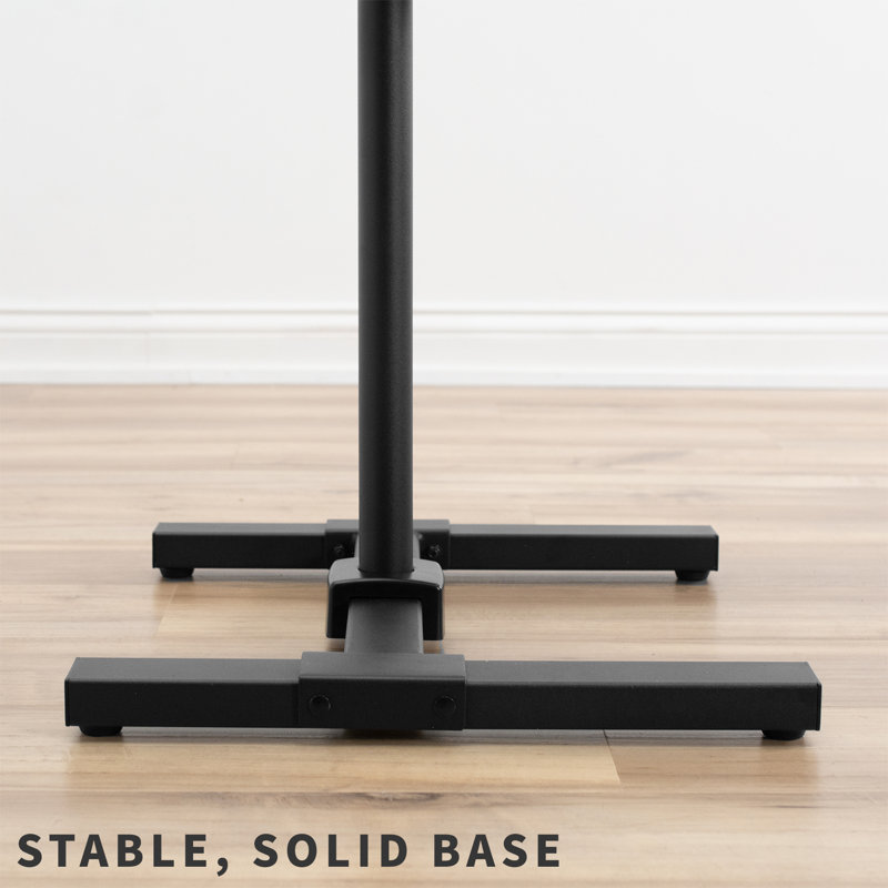 Black Adjustable TV Floor Stand with Storage Shelf, 13" to 50"