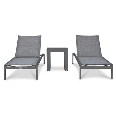 Evelyne 77" Long Reclining Chaise with Table by AllModern