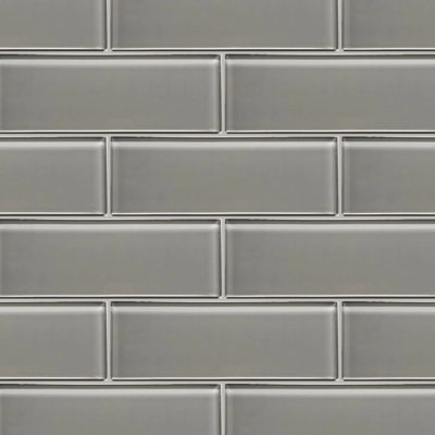 Ice Grey 4-In X 12-In Glass Tile(0.33-Sq. Ft/ Piece)
