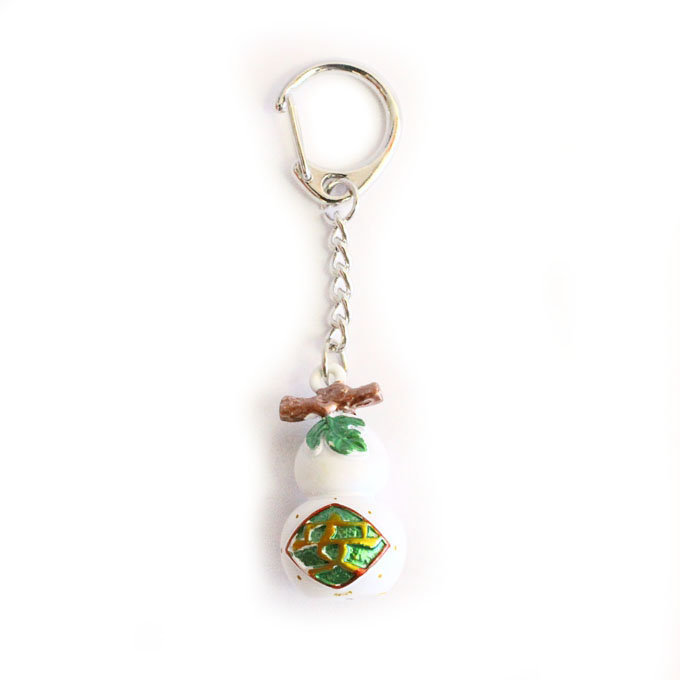 Feng Shui Import Silver/Green/White Key Chain