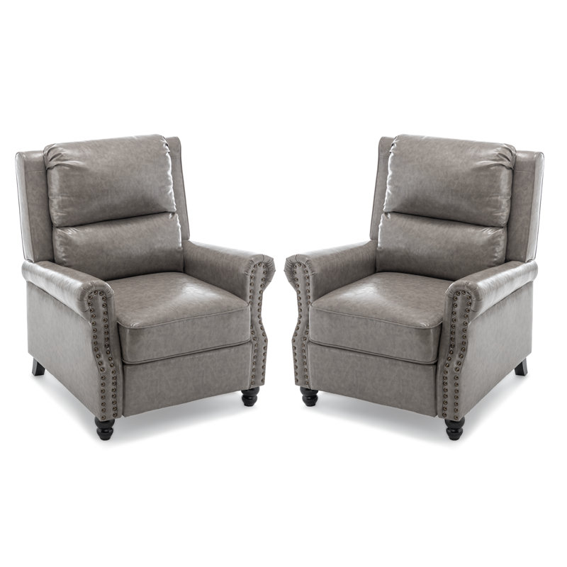 Ameiah Faux Leather Recliner, Grey