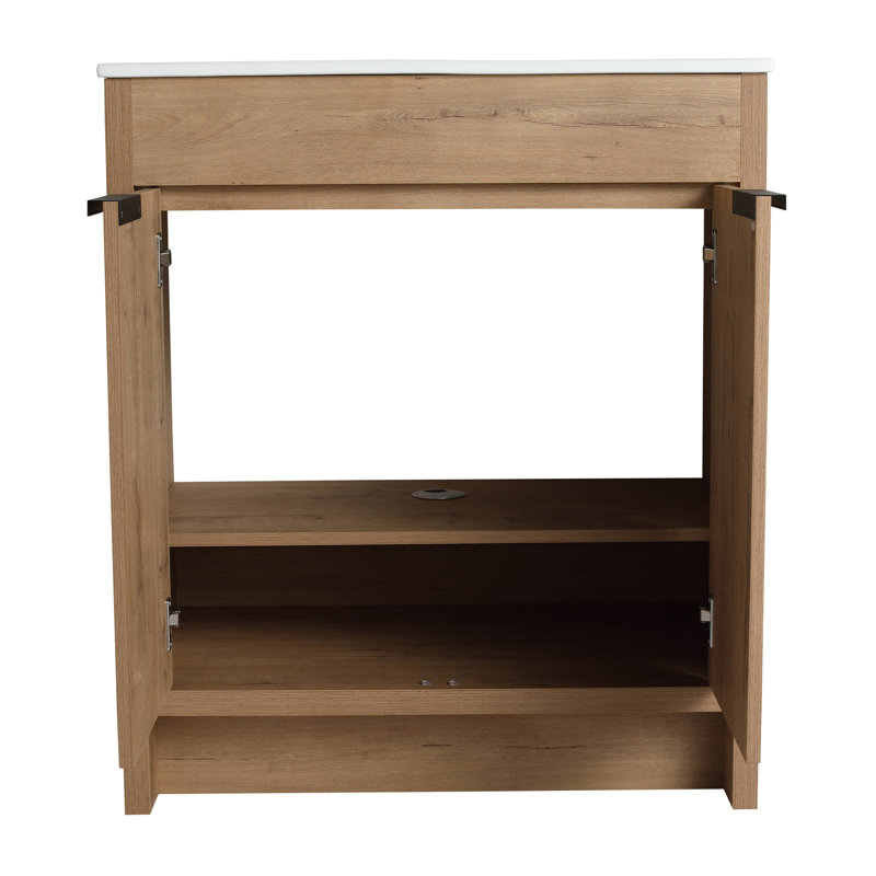 Armoire de salle de bain autoportante 30 po sans lavabo et 2 portes à fermeture en douceur, seulement meuble-lavabo sans comptoir